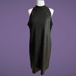 Clara Sunwoo Black Sequin Halter Midi Dress - Size XL (16) - Like New!